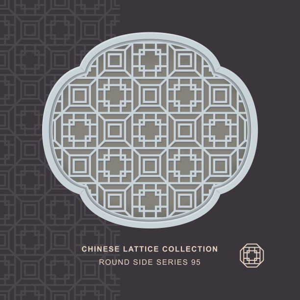 中式窗花圆边框95方八角形图片下载