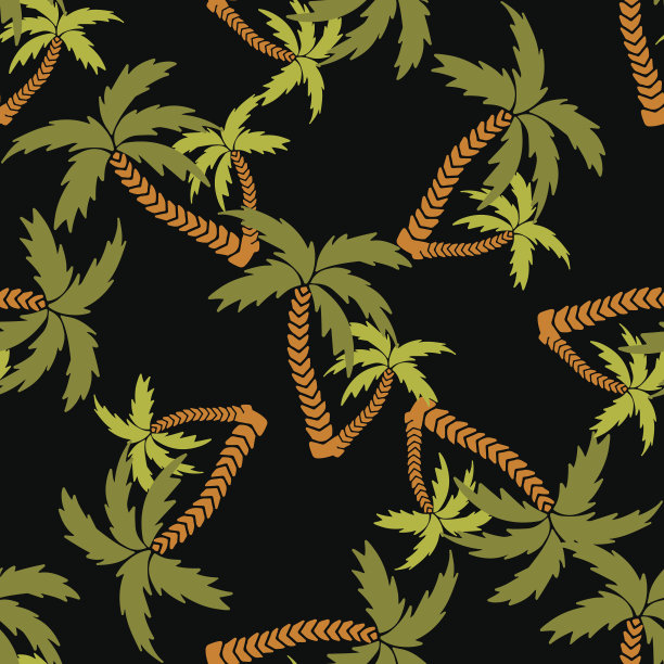无缝图案与棕榈树图片下载