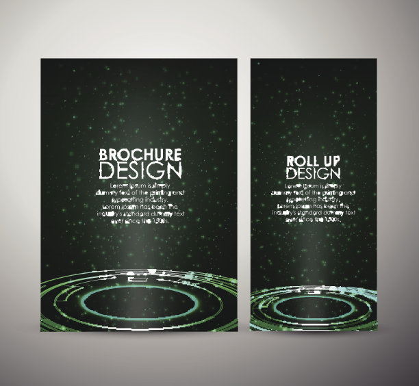 宣传册商业设计抽象现代技术圈模板。图片下载