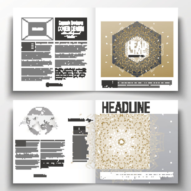 为宣传册、杂志、传单制作年度报告业务模板图片下载