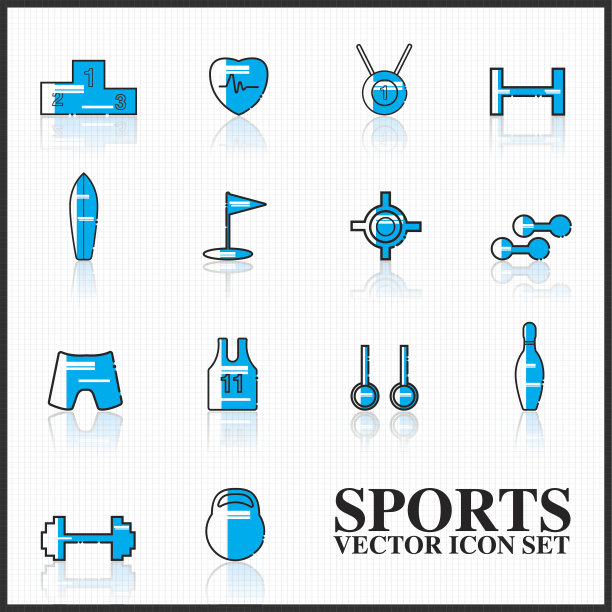 运动矢量图标设置轮廓线两个色调设置图片下载