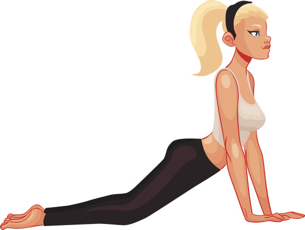 设置美丽的女人在各种瑜伽姿势素材图片