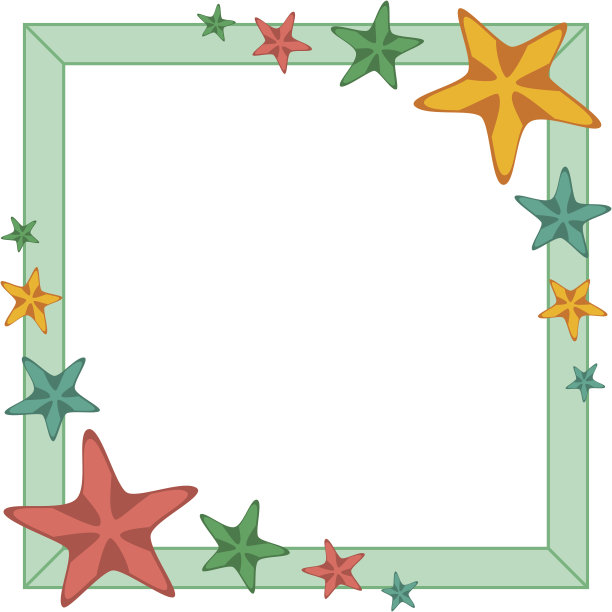 装饰框架与卡通海星图片下载