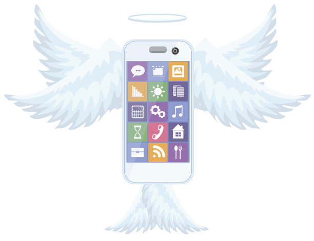 智能手机插上翅膀飞翔图片下载