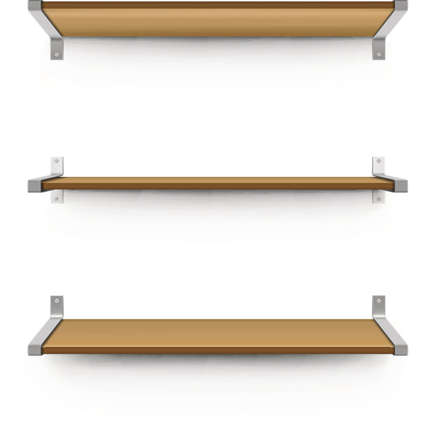 木制的架子从不同的角度孤立在白色的背景。图片下载