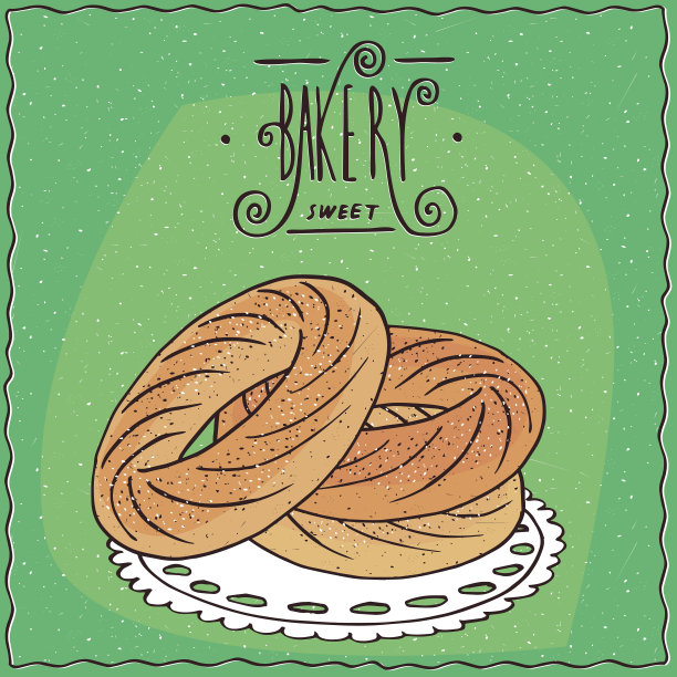 卡通风格的巴黎布雷斯特法式甜点图片下载