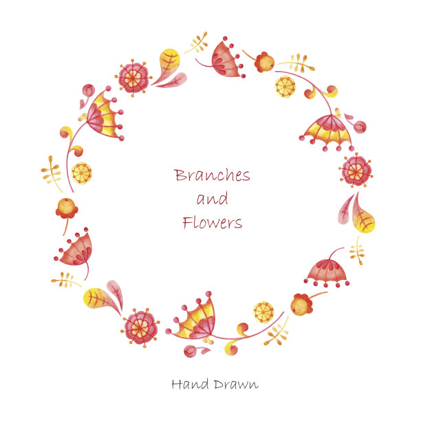 水彩花卉框架。图片下载