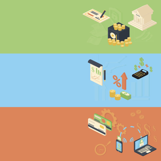 平面等距设计横幅概念的业务图片下载