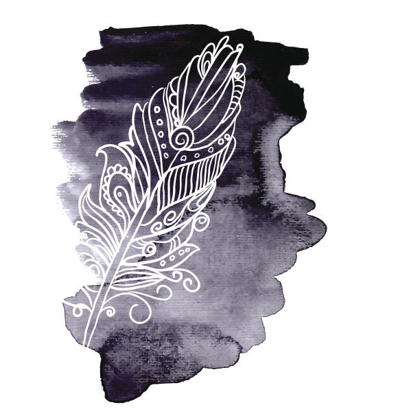 水彩设计元素羽毛图片下载