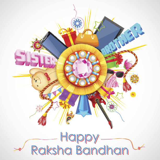装饰rakhi为Raksha Bandhan促销横幅图片下载