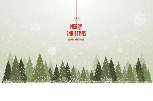 圣诞卡tree-Illustration。素材图片