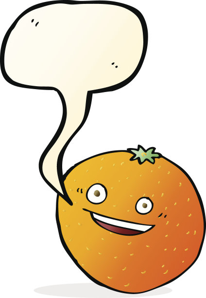 快乐卡通橙带语音泡泡图片下载