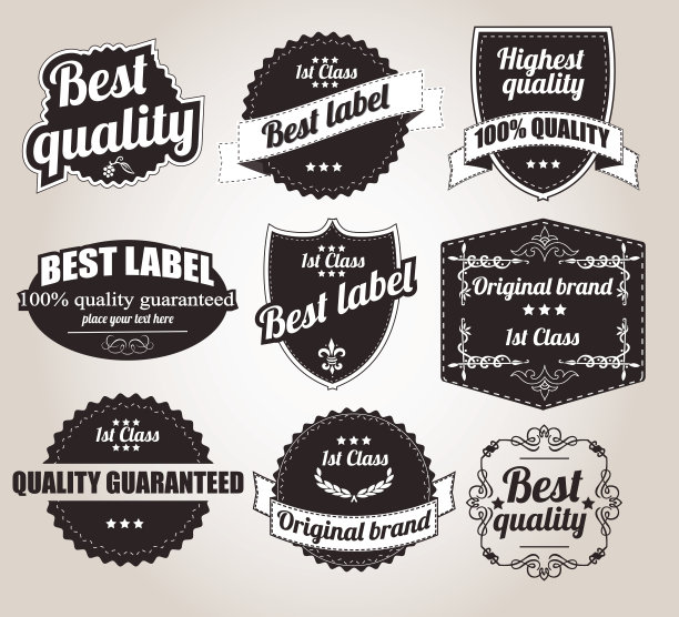 收集复古的标签，徽章和邮票图片下载