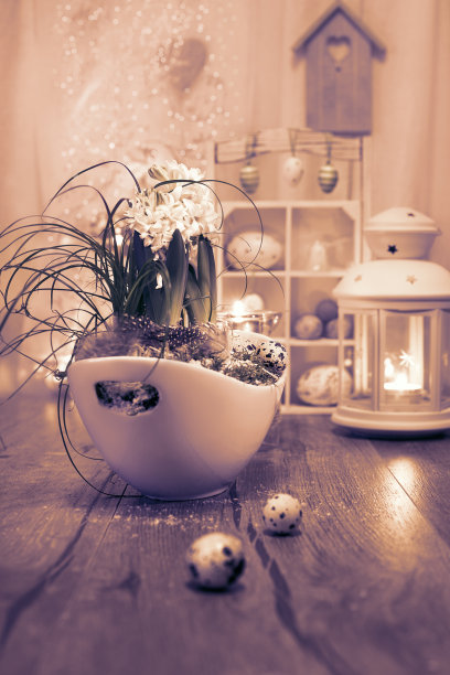 用风信子花装饰复活节图片下载