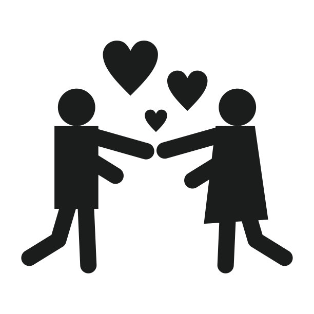 女孩和男孩的黑色图标图片下载