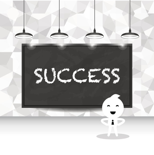 抽象的卡通商业和成功理念写在黑猪上图片下载