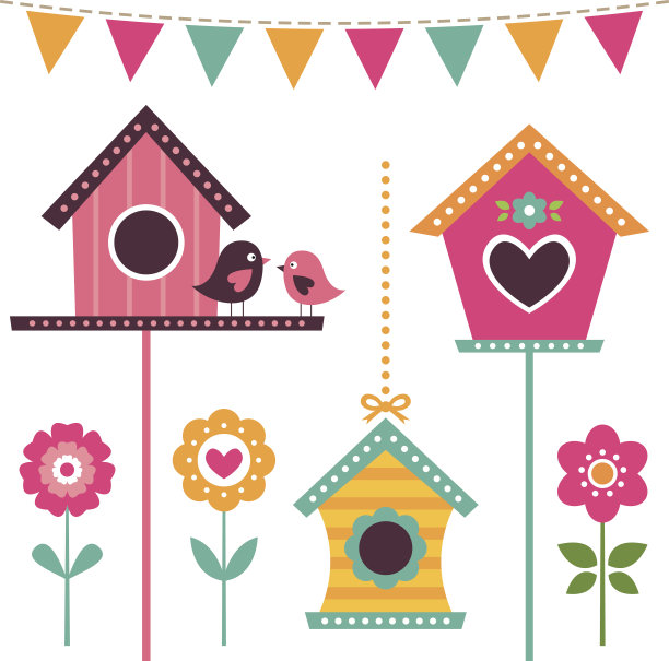 鸟屋向量集图片下载