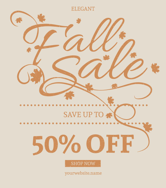 秋天出售优惠券图片下载