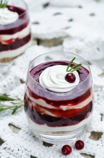 蔓越莓酱希腊酸奶冻糕图片下载