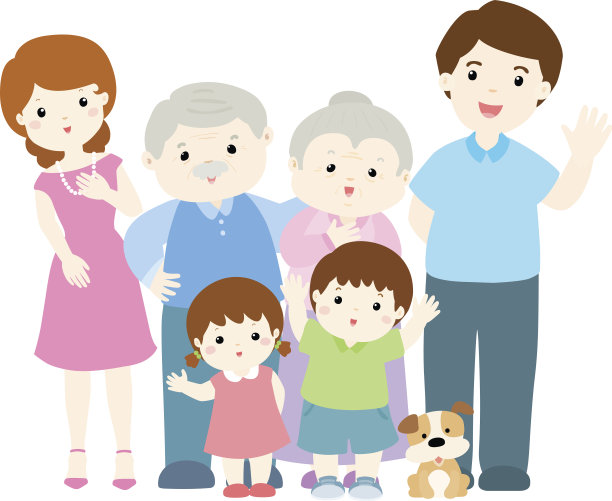 幸福家庭人物设计矢量插图图片下载