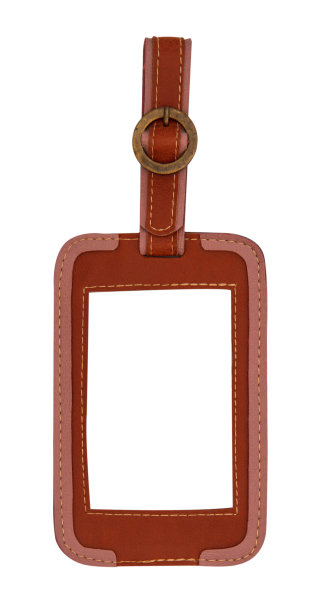 皮革标签孤立在白色上图片下载