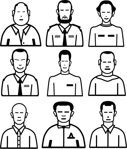 商业偶像不同的男性体型图片下载