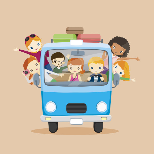 人们开着面包车去旅行图片下载
