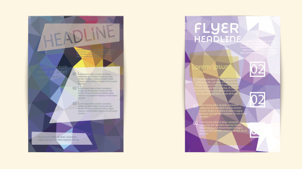 抽象三角形宣传册传单设计布局模板在A4素材图片