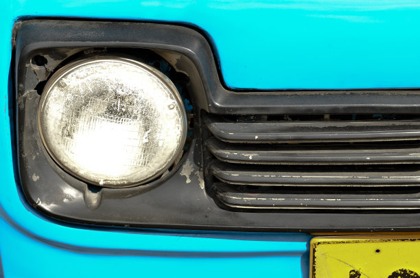 老式美国汽车的特写细节图片下载