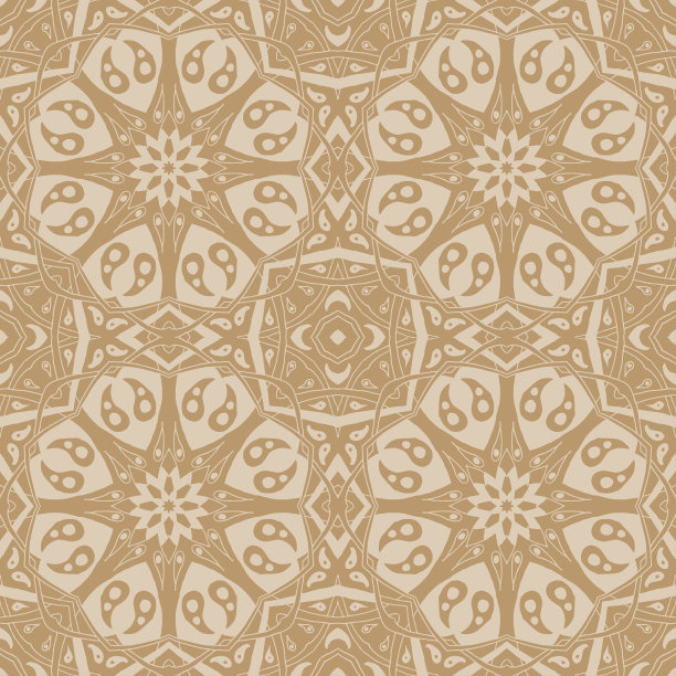 曼荼罗无缝模式。花卉民族抽象装饰装饰素材图片