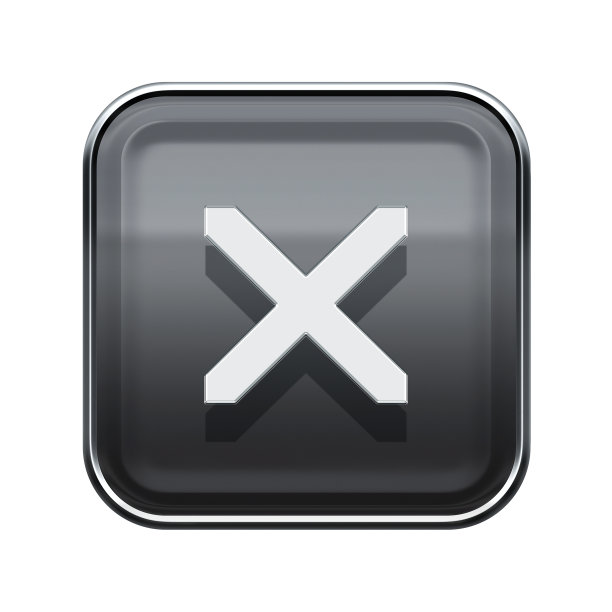 关闭图标光泽灰色，孤立在白色背景图片下载