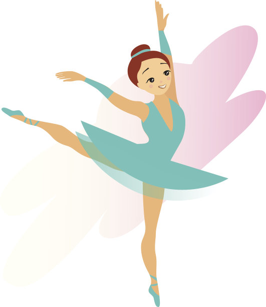 可爱的青色芭蕾舞女孤立在白色图片下载