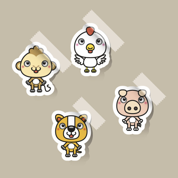 中国生肖设计贴纸图片下载