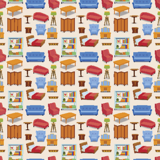 孤立的家具图标矢量图片下载