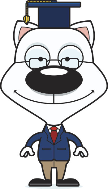 卡通微笑老师小猫图片下载