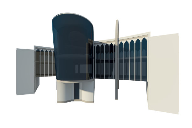 商业建筑的三维视图图片下载