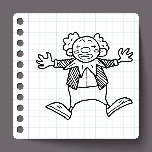 小丑涂鸦画图片下载