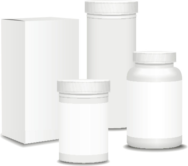空白套塑料包装瓶与药丸盒图片下载