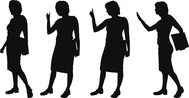 一个女人的矢量剪影。图片下载