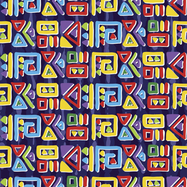 几何无缝彩色图案图片下载