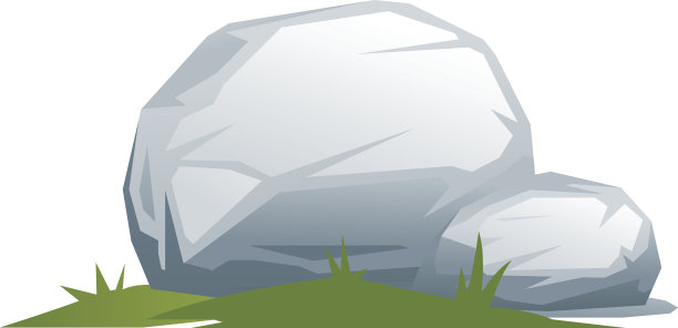 石头在草地上图片下载