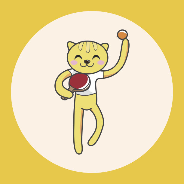 动物猫做运动卡通主题元素图片下载