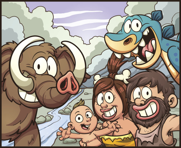 穴居人的家庭图片下载