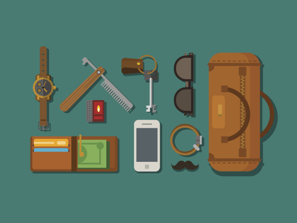 时髦元素铺在表面图片下载