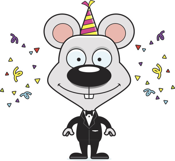 卡通微笑派对老鼠图片下载