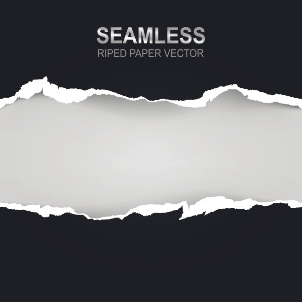 无缝撕开的纸张，白色背景和文字空间图片下载