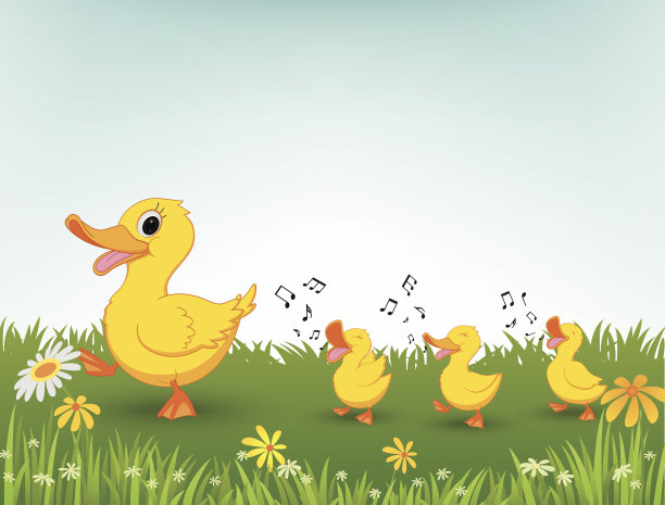 幸福的鸭子卡通图片下载