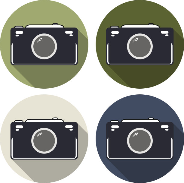 一组彩色图标相机图片下载