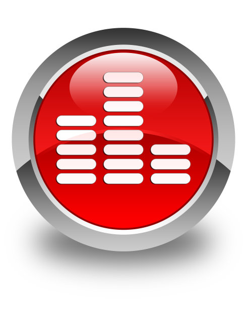 均衡器图标亮红色圆形按钮图片下载