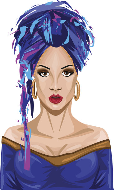 戴头巾的漂亮女人的肖像图片下载